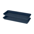 VUWEZ 2 Pack Plastic Plant Trays, Rectangular 14 inch, Indoor/Outdoor Plant Water Drip Trays for Flower Pot Planter, Windowsill (6.8 x 14.5'', Blue)