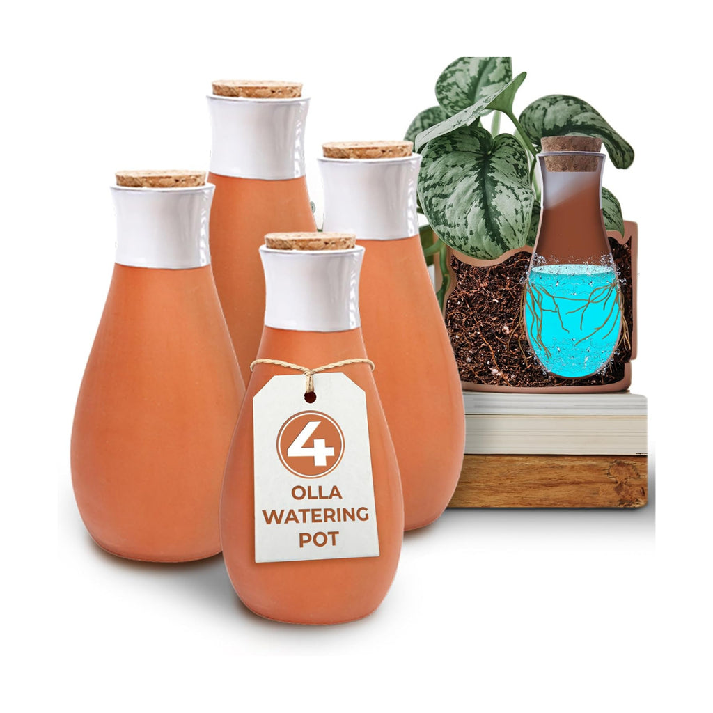 Plant Self Watering Globes - Terracotta Watering Spikes - Slow Release Olla Watering Pots - Drip Irrigiation Olla System