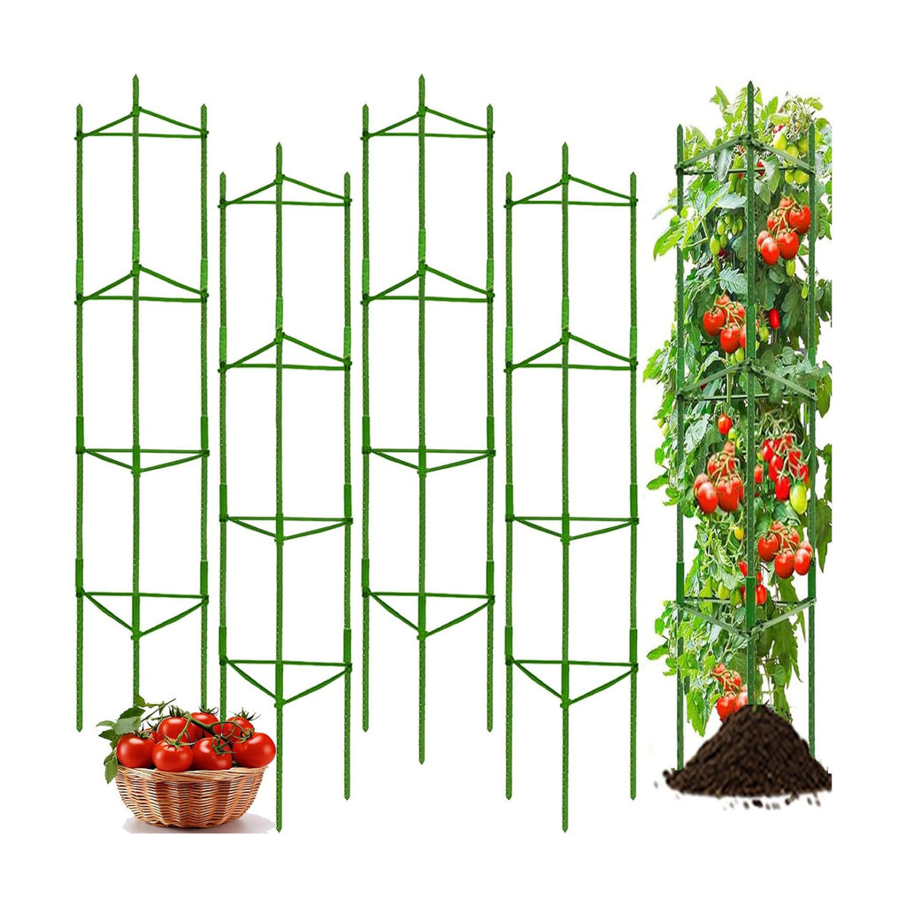 Moirsunt 66Inch Tomato Cage for Garden, 4Pack Plant Support Garden Stakes | Versatile Tomato Stakes Trellis for Raised