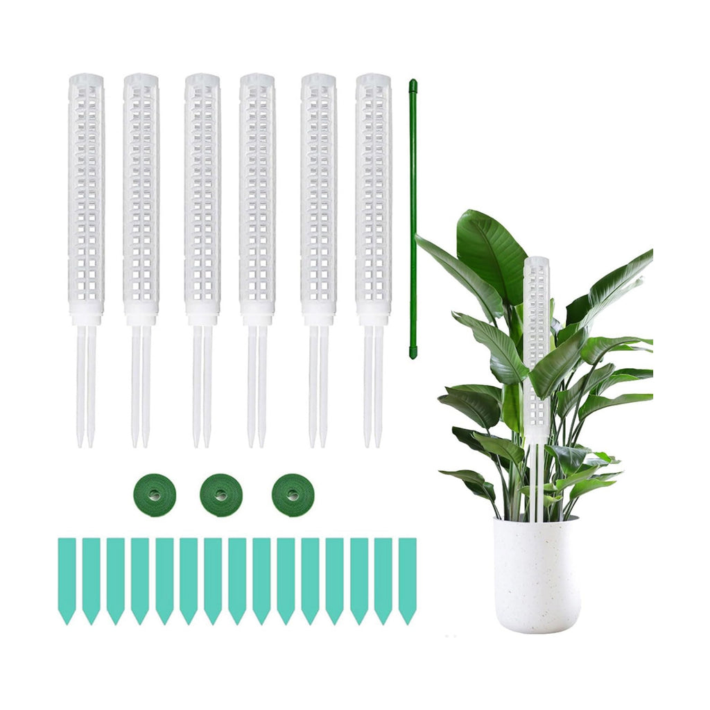 6 Pcs 25 Inch Plastic Moss Pole for Plants Monstera, Stackable Plant Support Stakes,Moss Pole for Climbing Plants