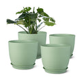 Ferlypote Plant Pots 8 Inch Set of 4, Flower Pots with Multi Mesh Drainage Holes, Planters for Indoor Outdoor Garden