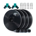 Sprinkler Hose with Holes, Flat Soaker Hose 100 Ft (25 ft 4pack) with Garden Staples and Splitters, Watering Drip