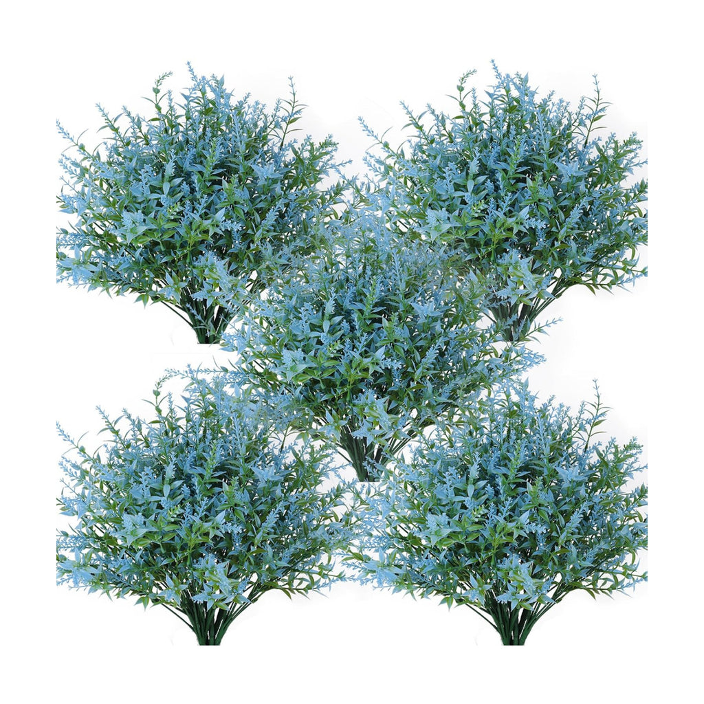 RECUTMS Spring Decoration,Artificial Blue Greenery,Outdoor Fake Flower 36Pc