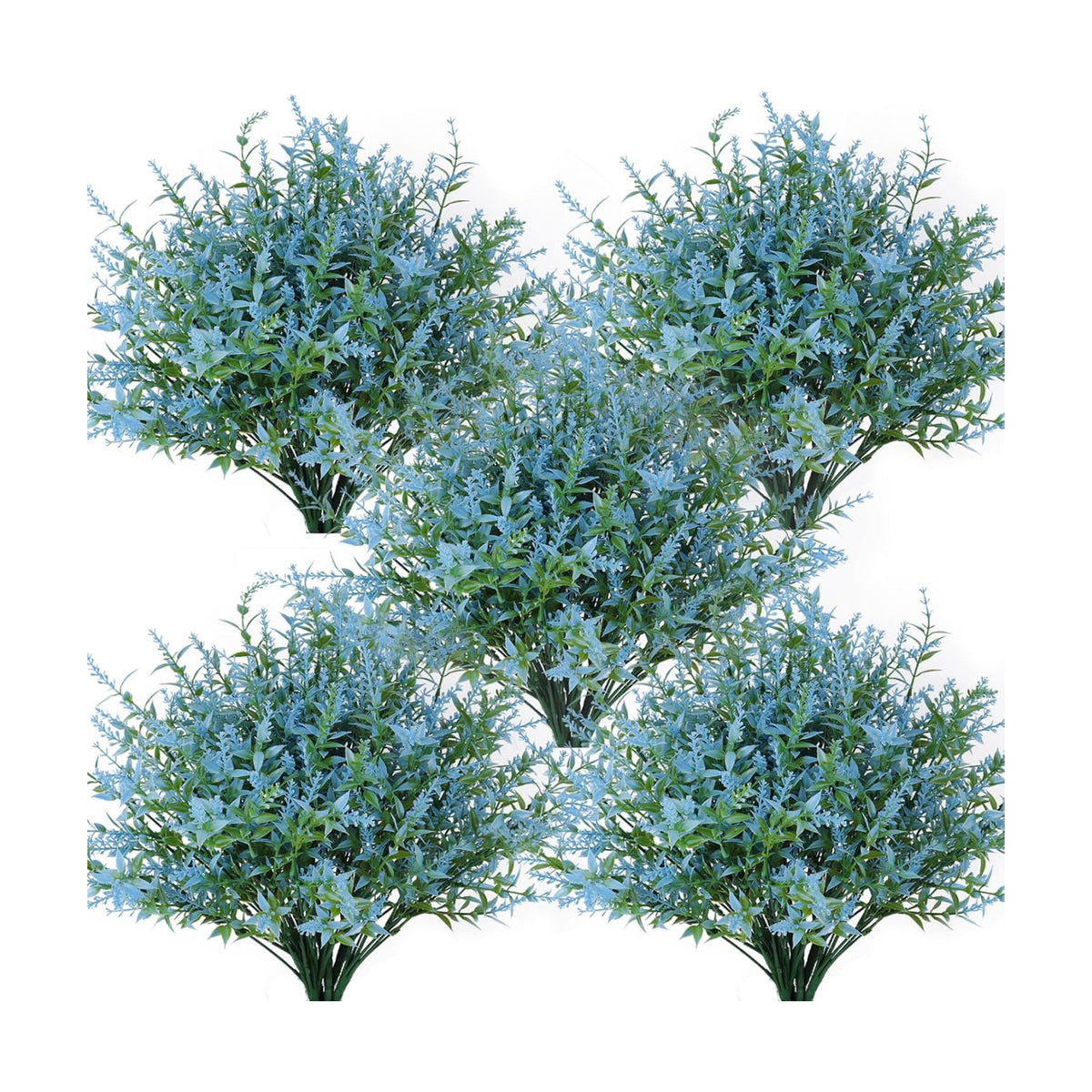 RECUTMS Spring Decoration,Artificial Blue Greenery,Outdoor Fake Flower 36Pc