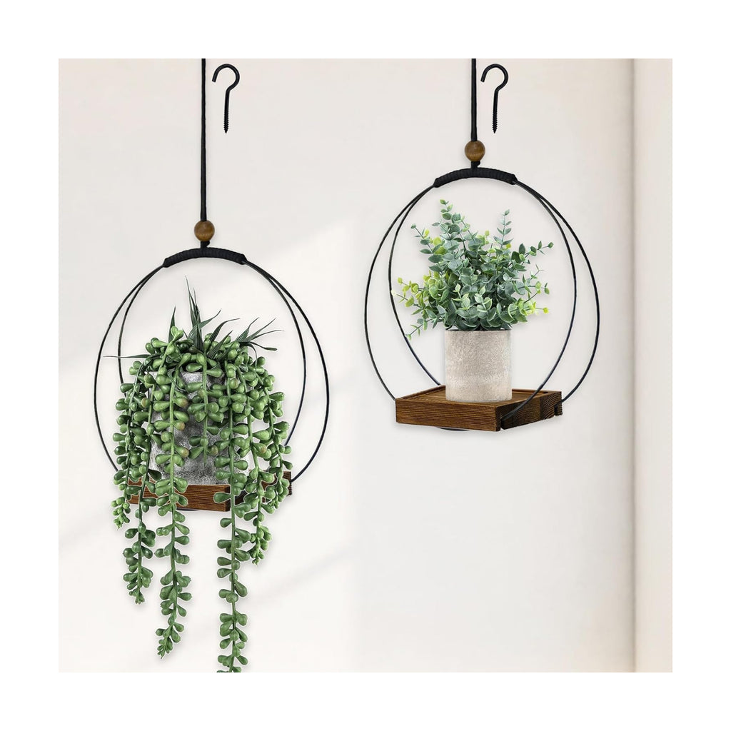 Adnkwolivt Hanging Planters for Indoor Plants - Plant Hanger Outdoor Pack of 2, Metal Plant Hanger Mid Century, Hanging