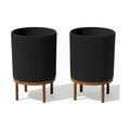 Veradek Demi Series Raised Planter - Round Planter with Stand | Made From a Durable Plastic-Stone Composite & Comes