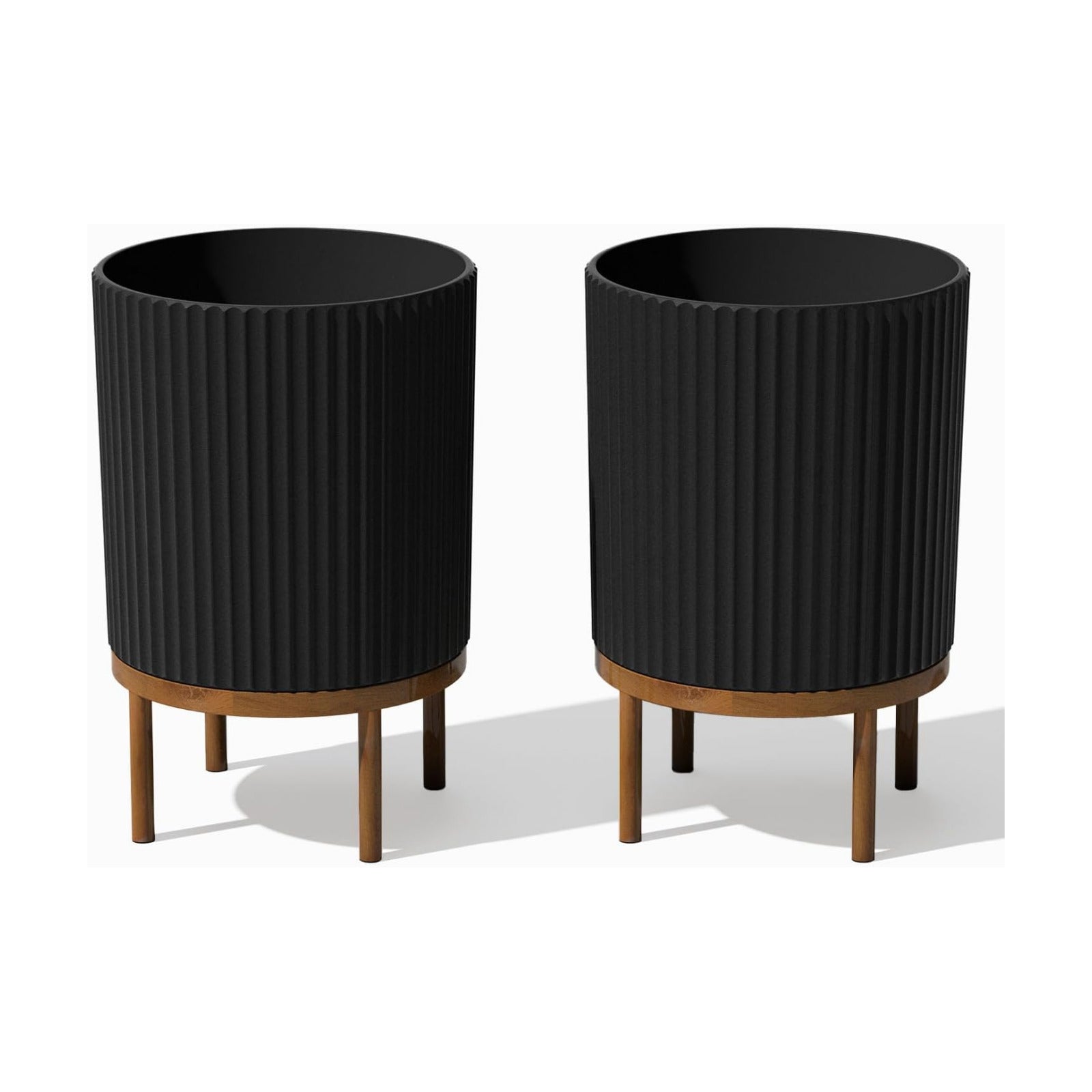 Veradek Demi Series Raised Planter - Round Planter with Stand | Made From a Durable Plastic-Stone Composite & Comes