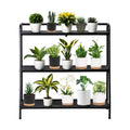 Aluminum Plant Stand Outdoor 3-Tier Rustproof, Extra Large | Heavy-Duty Metal Tiered Plant Rack, Waterproof Rustproof