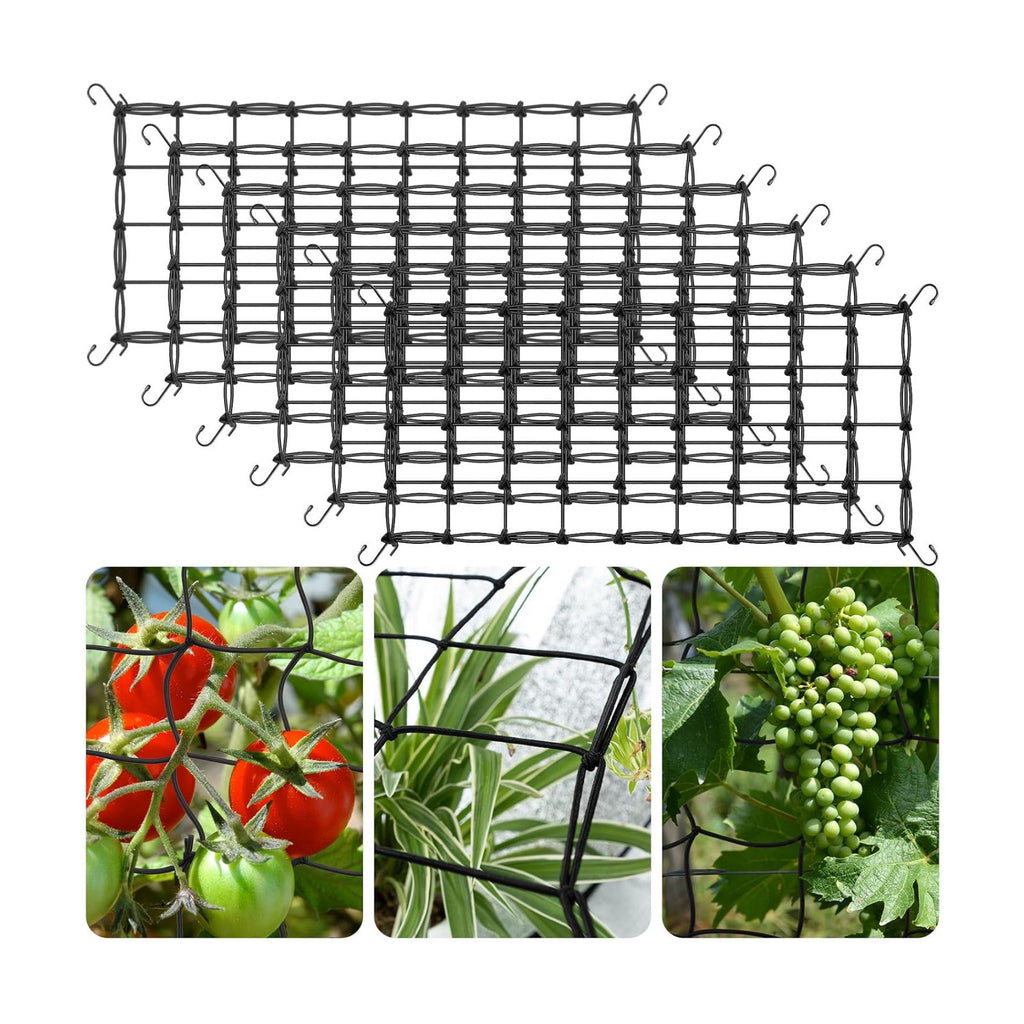 Grow Tent Trellis Netting 2x4 Ft, 6 Pack Heavy-Duty Elastic Plant Net | with Steel Hooks, Flexible Hydroponics Scrog