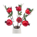 3pcs Large Artificial Pomegranate Branches Christmas Red Berry Stem