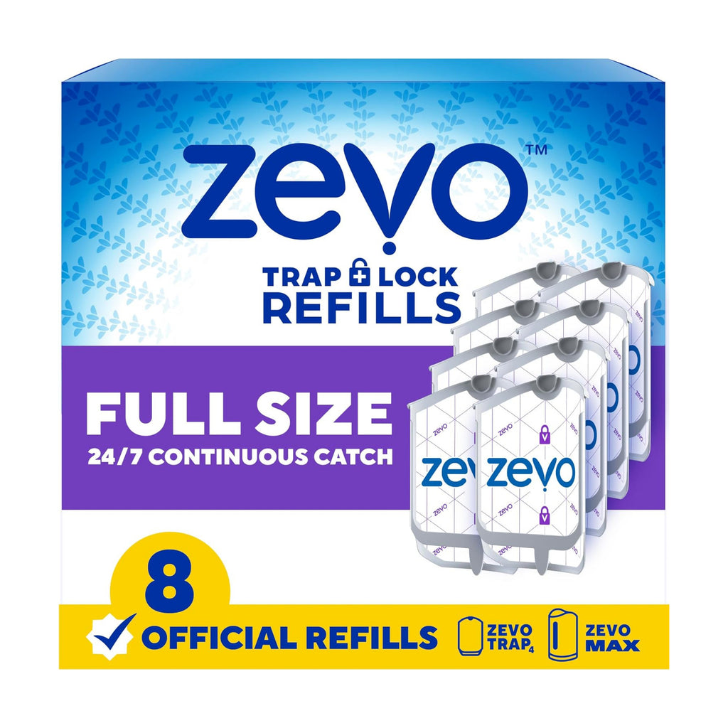 Zevo Flying Insect Trap Refill Cartridges for Fruit Flies & Gnats, 8 Count | Fits Zevo MAX & Zevo Flying Insect Trap
