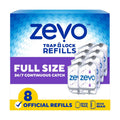 Zevo Flying Insect Trap Refill Cartridges for Fruit Flies & Gnats, 8 Count | Fits Zevo MAX & Zevo Flying Insect Trap