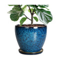 10 Inch Ceramic Planter Pot Round Plant Pot for Indoor Plants Outdoor Large Flower Pot with Drainage Hole and Saucer