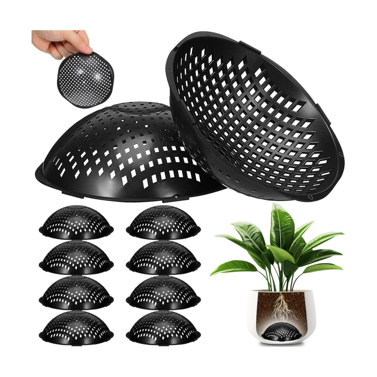 10PCS Flower Pot Hole Mesh Pads, 4.5" Planter Drainage Insert Screens