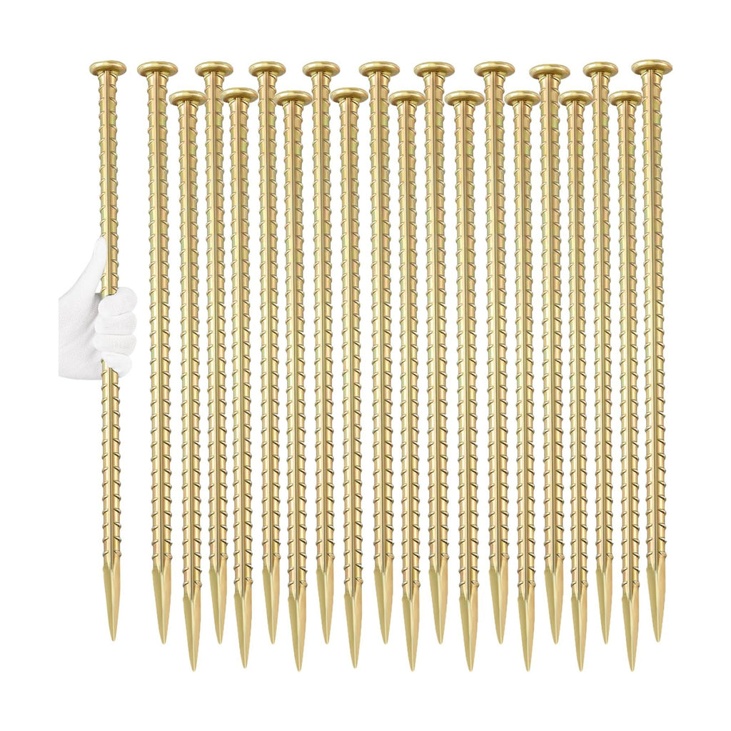 Besitu 16 Inch Rebar Stakes (20 Pack) 1/2 Inch Diameter Galvanized Steel Ground Anchors Heavy Duty Anchoring Spikes for Speed Bump, Parking Curb and Tent