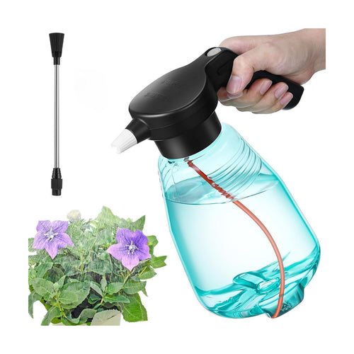 0.5 Gallon Electric Spray Bottle Plant Mister Green Style | Rechargeable Battery Powered Sprayer with Adjustable Spout
