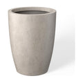 Kante Small Round Tapered Weathered Concrete Planter 18.1" Tall, Outdoor | Rubber Plug for Indoor, Drainage for Garden
