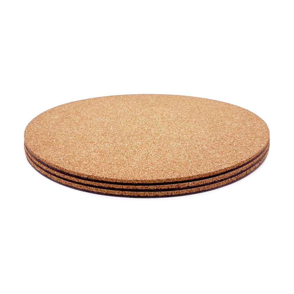 Cork Plant Coasters, Double Layers Cork Plant Mats, 10 Inch, 3 Pcs