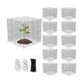 Small Wire Plant Protectors, 10 Pack 12" Square Plant Protectors from Animals Mesh Plant Cage Chicken Wire Cover for
