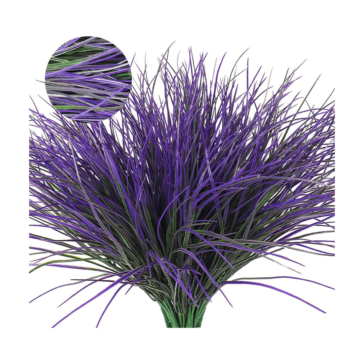 RECUTMS 15.7" Fake Outdoor Plants Purple Artificial Grass Plants Fake Bush