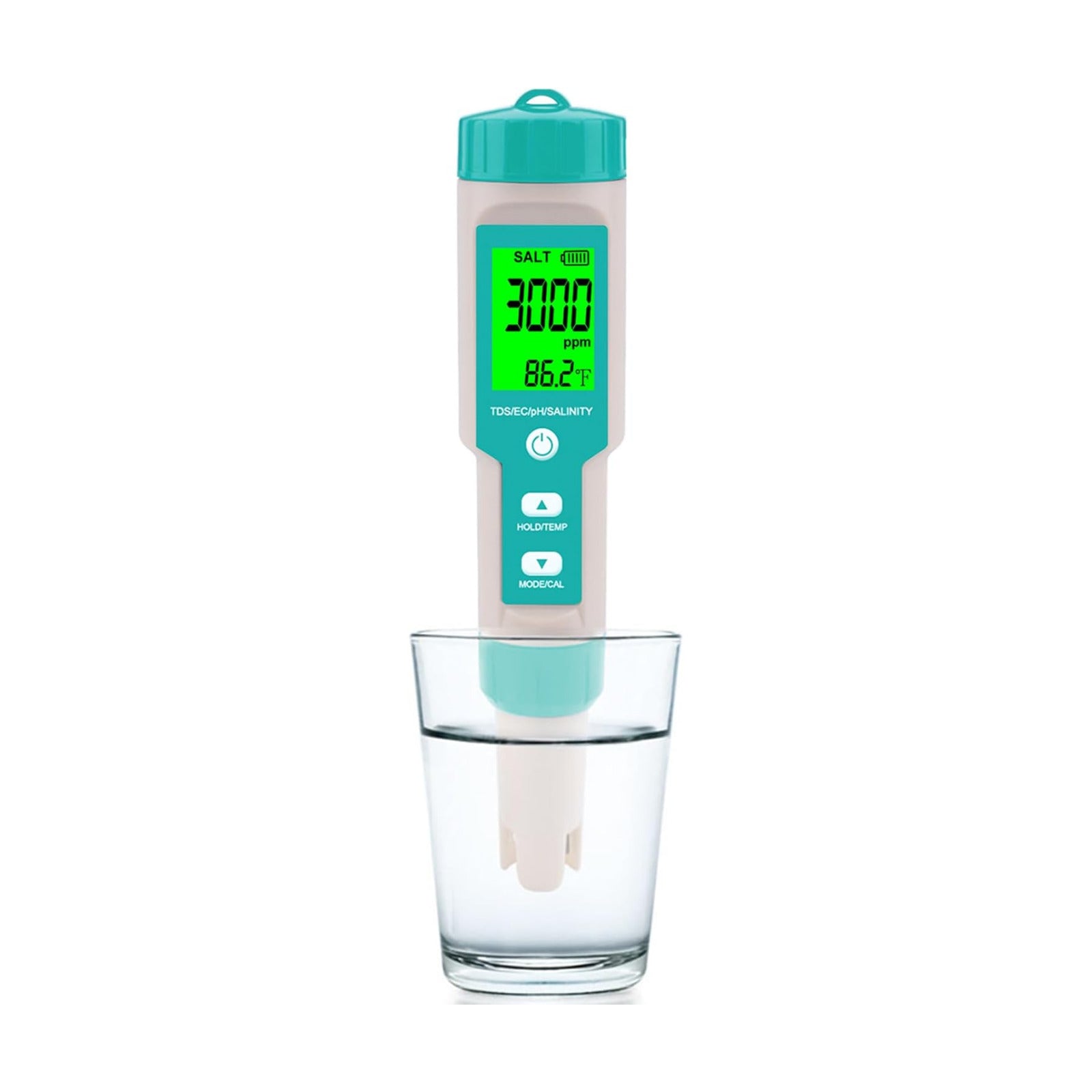 Pool Salt Tester - Multifunctional 5 in 1 Salinity, PH, TDS, EC, and Temperature Meter, Pool Salinity Testing Kit