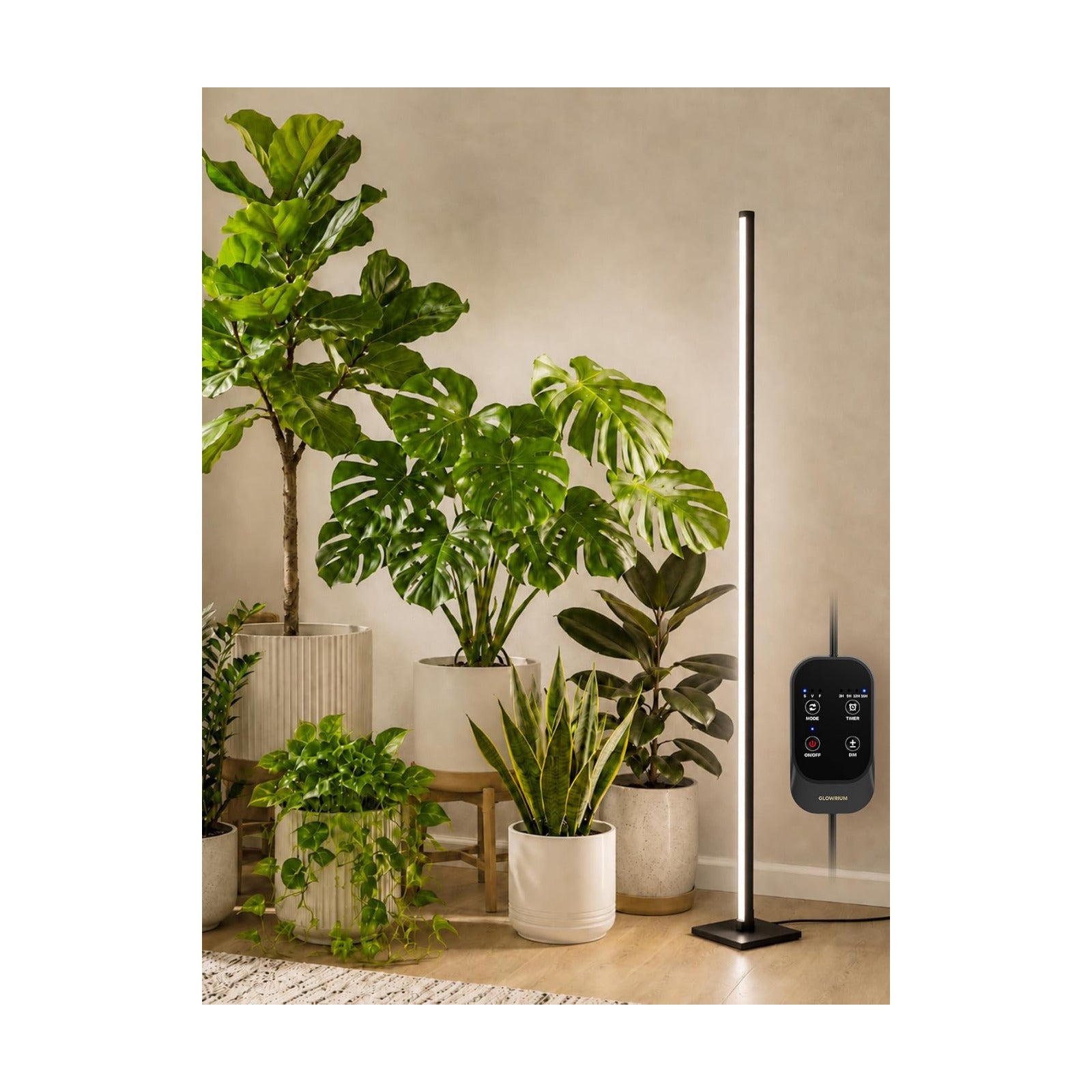Vertical Grow Light for Indoor Plants, 60in LED Standing Lamp | 36W Full Spectrum Plant Lights with Auto Timer, 268