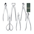 Nuogo 6 Piece Bonsai Tool Set with Roll Bag 8 Inch Heavy Duty Gardening Pruning and Care Kit Concave Knob Wire Cutter