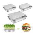 Microgreens Growing Kit 3-Tier 12.4 Inch Sprouting Trays | Stainless Steel Seed Sprouter with 0.3mm Encrypted Silicone