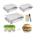 Microgreens Growing Kit 3-Tier 10.4 Inch Sprouting Trays | Stainless Steel Seed Sprouter with 0.3mm Encrypted Silicone