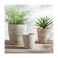 17.7"+13.7"+11.4" Weathered Concrete Planters with Drainage Hole Set of 3 | Hand-finished Flower Pots for Indoor