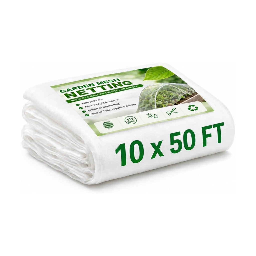 10 ft x 50 ft Garden Mesh Netting,Ultra Fine Plant netting for garden protection, garden netting for raised beds