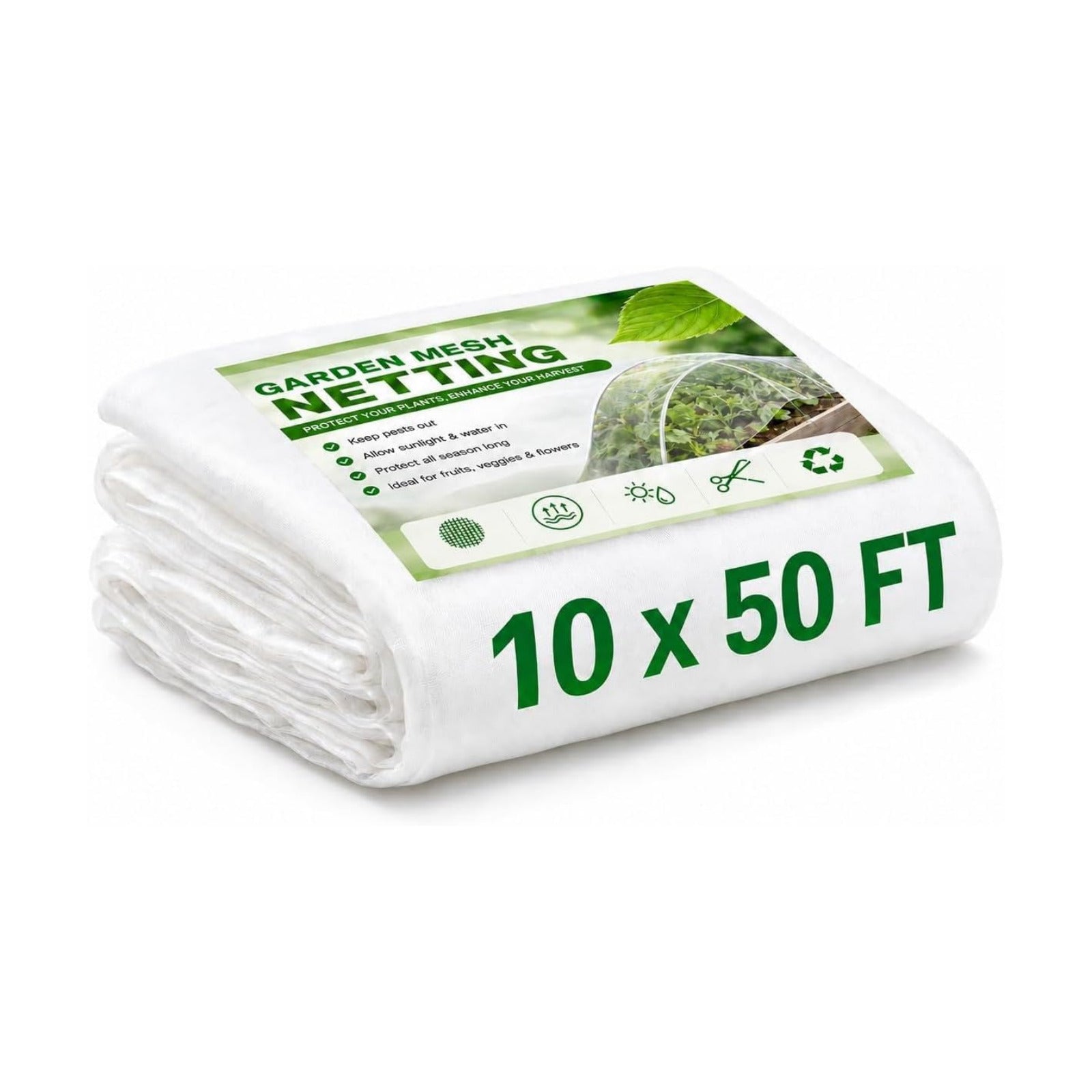 10 ft x 50 ft Garden Mesh Netting,Ultra Fine Plant netting for garden protection, garden netting for raised beds