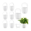 Self-Watering Pots for Indoor Plants, 8-Pack 6.7'' Self Watering Planter with Drainage Holes, Small African Violet Pots with Water Indicator, Clear Wick Pot, White