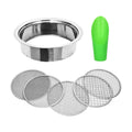 Soil Sieve Set Garden Soil Sifter Stainless Steel Mesh Sifter,Compost Sifter with 1,3,6,9,12mm Sieve Mesh and Bonsai