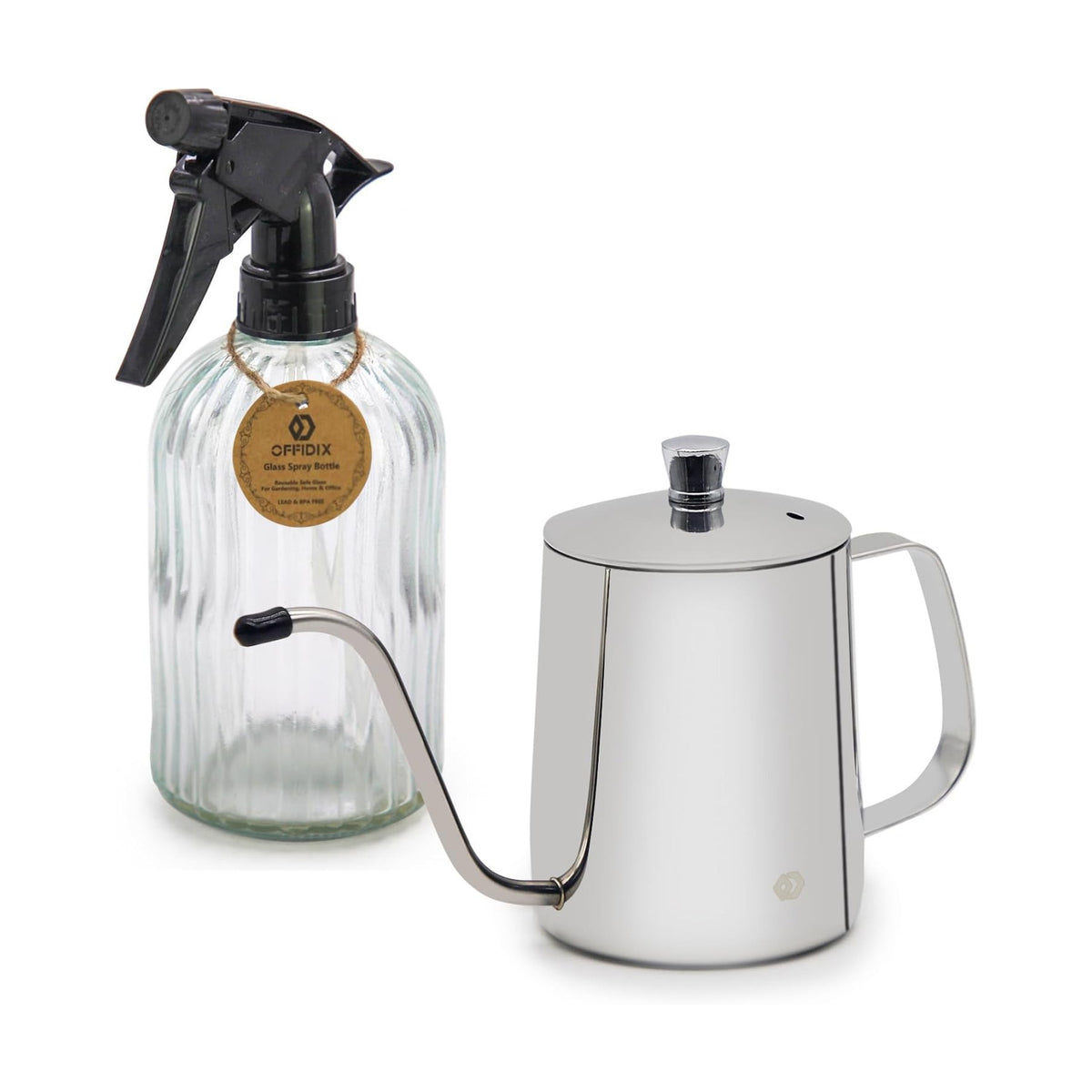 Watering Can for Indoor Plants, Silver Stainless Steel Watering Can 2 Pack
