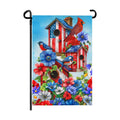 Summer Cardinal Bird Flower Garden Flag Patriotic Floral Yard Flags American Memorial Day 4th of July Flags Double Sided Rustic Farmhouse Garden Yard Seasonal Holiday Outdoor Decor 12×18 Inch