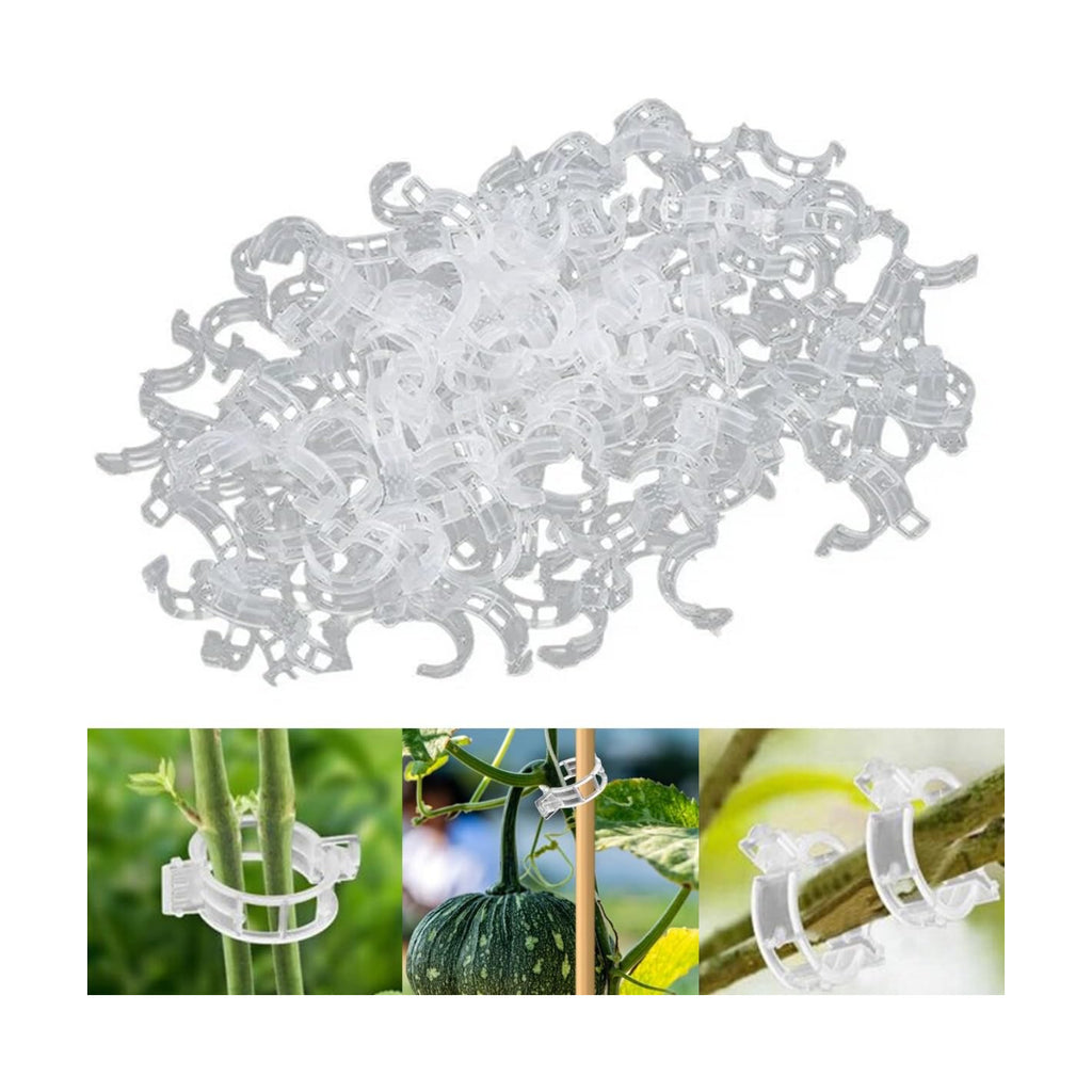 150 PCS Secured Plastic Plant Clip, Plant Support Clips, Garden Clips for Climbing Plants, Plastic Trellis Clips Plant Support Clips Tomato Grape Vine Vegetables Plant Fixing Clips (150, White)