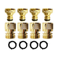 Garden Hose Quick Connect Fittings, 4 Pack Brass 3/4" GHT Water Hose Easy Connect and Disconnect Kit