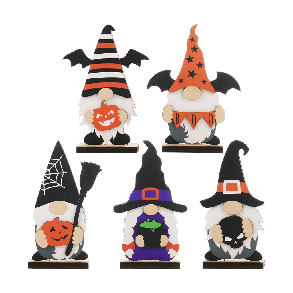SY Super Bang 5PCS Halloween Gnome Decorations for Indoor Home Table Decor