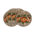 Artoid Mode Wood Pumpkins Round Fall Placemats Set of 4-14 Inch