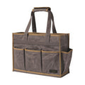 Canvas Large Tool Bag - A Large Main Pocket and 14 Insert Pockets Garden Tool Tote Bag - Durable 16oz Waxed Canvas Tool