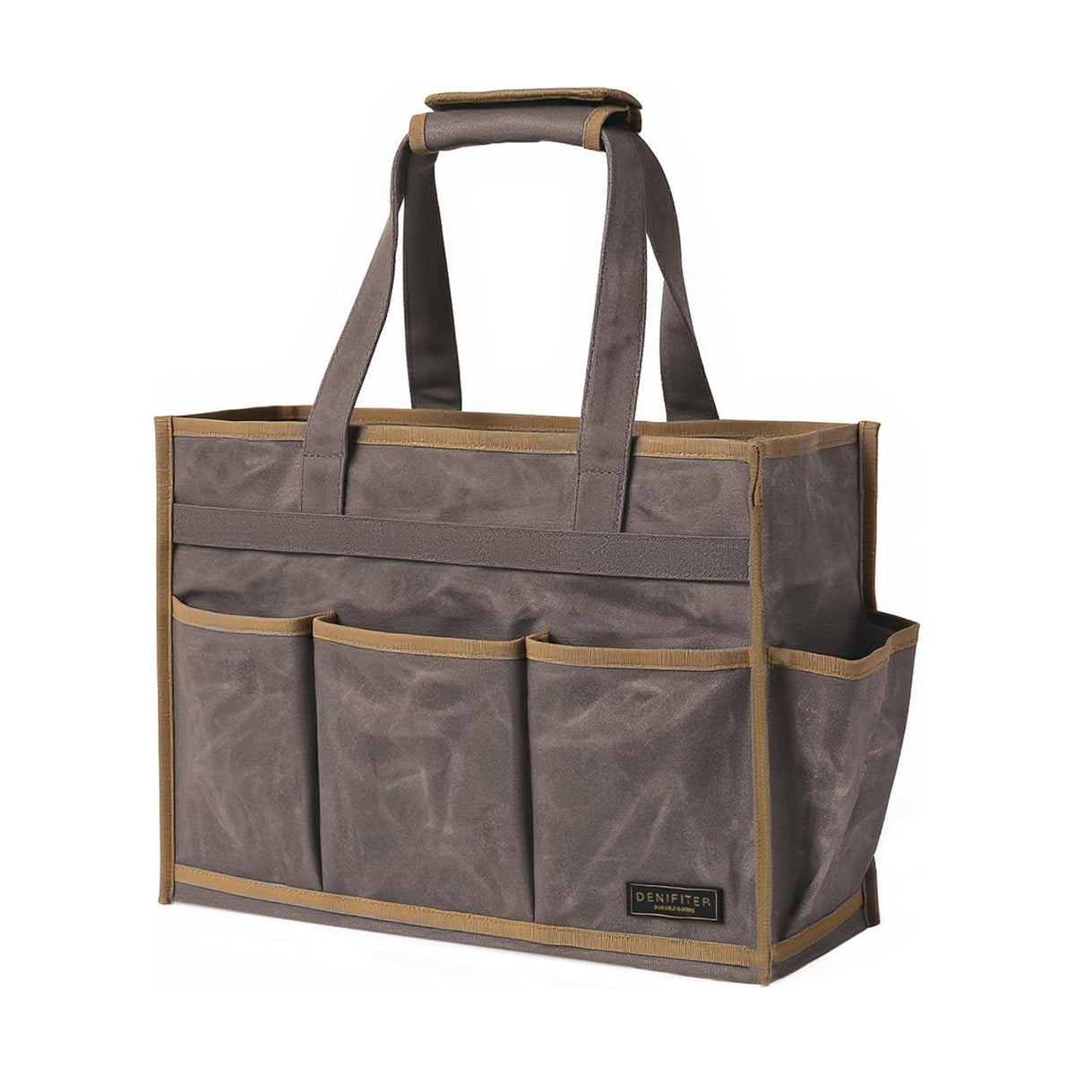 Canvas Large Tool Bag - A Large Main Pocket and 14 Insert Pockets Garden Tool Tote Bag - Durable 16oz Waxed Canvas Tool
