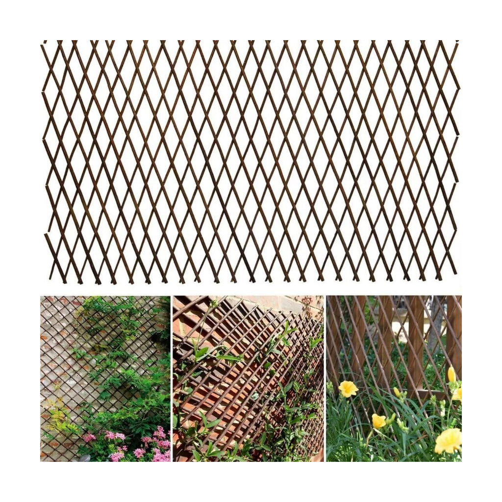 GLANT Lattice Fence Expandable Plant Climbing Trellis, Open Screen Willow Fencing