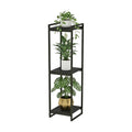 45" Tall Indoor Plant Stand, 3-Tier Flower Pot Rack, Black | Modern Minimalist Look, Wood Finish, for Living Room