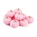 FOIMAS 12pcs Pink Artificial Pumpkins,Small Faux Pumpkins Lifelike Foam Pumpkin for Fall Halloween Thanksgiving Home Decoration Harvest Decor