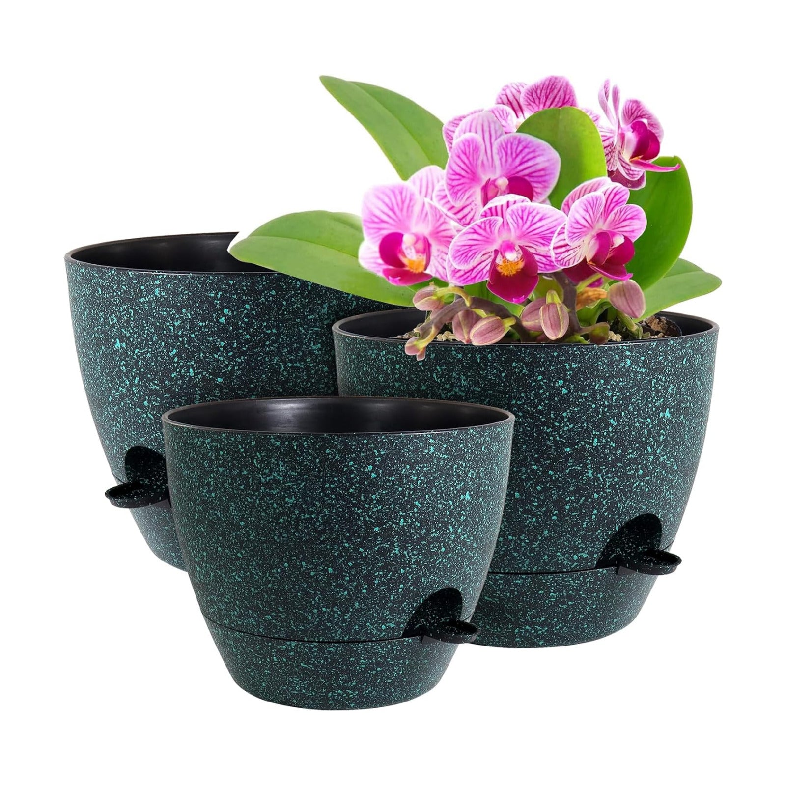 WSMKSZ 12/10/9 inch Large Self Watering Pots, Planter, Plant Pots with Mesh Drainage Holes for Indoor Outdoor Garden