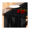 Black Table Runner Halloween Fall Cheesecloth Wedding Birthday Party Decor