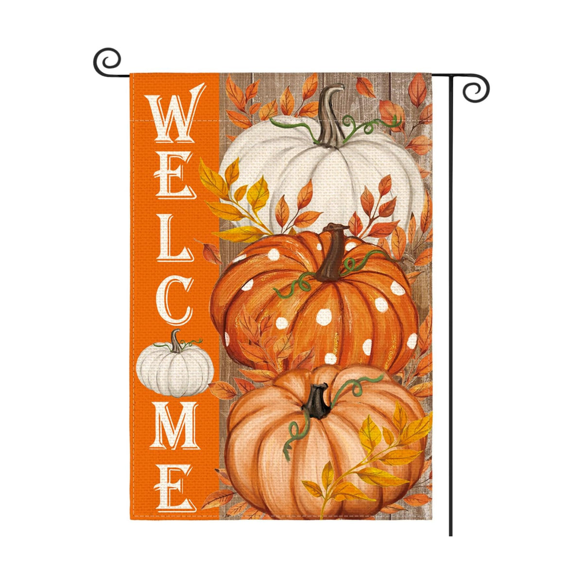 AVOIN colorlife Pumpkin Fall Garden Flag 12x18 Inch Double Sided Outside