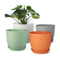 Ferlypote Plant Pots 8 Inch Set of 4, Flower Pots with Multi Mesh Drainage Holes, Planters for Indoor Outdoor Garden