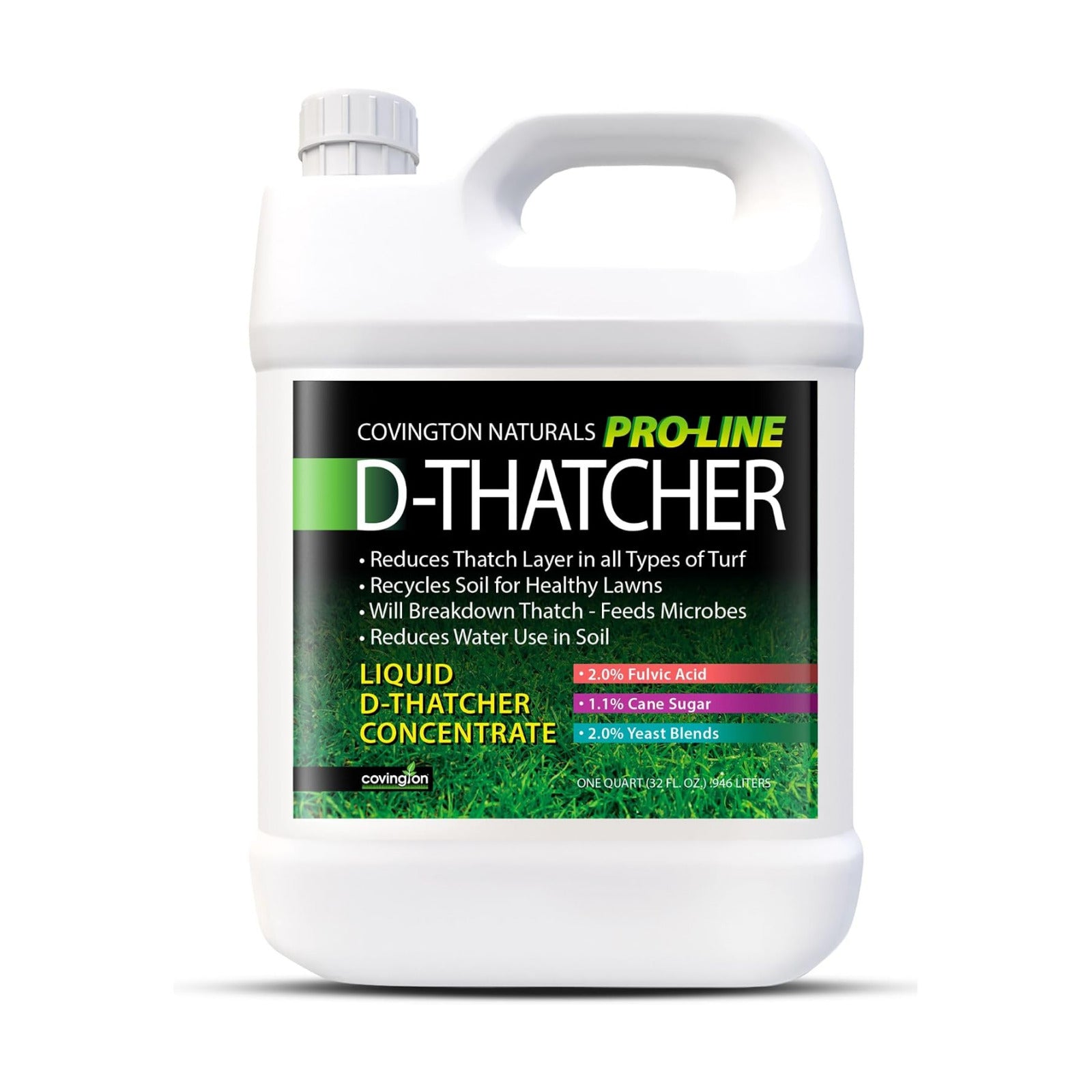 Covington PRO-LINE D-THATCHER Liquid Dethatcher (32oz) – Lawn Thatch Remover & Soil Softener, Grass Clipping Breakdown
